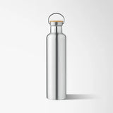 Gourde Isotherme en Acier avec Bouchon Bambou Personnalisable